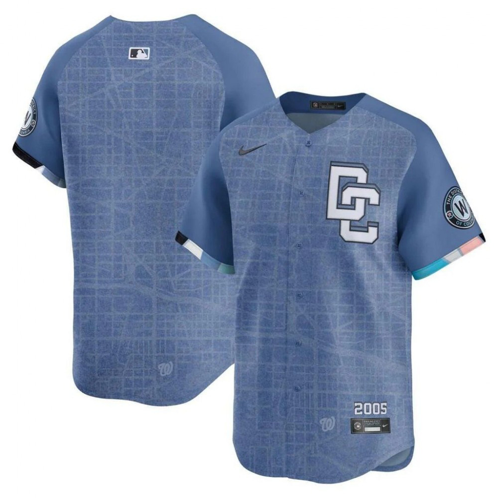 MLB Washington Nationals 2025 City Connect Limited Blank Jersey - Blue-Pro Kit Vault | Brand New 26/27 Sports Jerseys